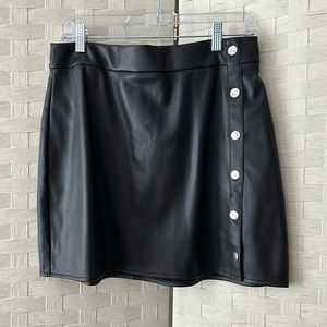 NWT Bar III vegan leather black skirt, size 12